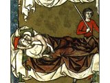 Amnon has brutally overwhelmed his half-sister Tamar - an illustration from a medieval book, AD 1250